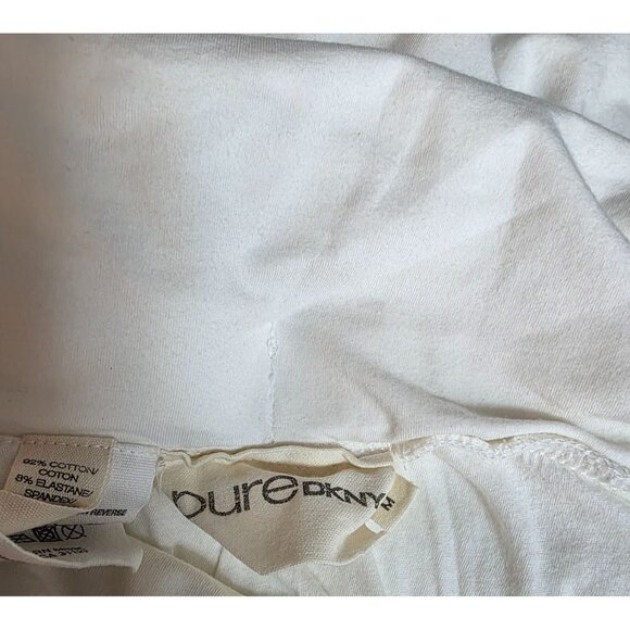 DKNY Pure Ivory Cotton Rollover Folddown New Skirt Medium - Picture 3 of 5